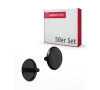 Gedotec Tappi di copertura per viti rotondi, 50 pezzi, copertura per viti in plastica, colore nero, per foro testa PZ2, H1115, copertura Ø 12 x 2,5 mm, tappi di copertura per fori e mobili in legno