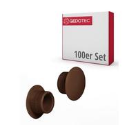 Gedotec Tappi per viti in plastica per mobili, colore marrone scuro, rotondi, H1117, tappi per mobili per foro cieco, diametro 10 mm, 100 pezzi, tappi terminali per fori a vite