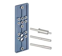 Gedotec Trapano per set di rosette e targhette corte, norma Ö-Norm 88 mm/90 mm, distanza tra i fori, stencil con mandrino di centraggio, aiuto per il montaggio di raccordi per porte con norma