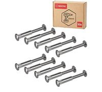 Gedotec Viti connettore per mobili M6 | 50 pezzi - viti a brugola | connettore in acciaio nichelato | spessore del legno 46-56 mm
