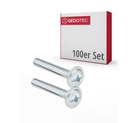 Gedotec Viti per mobili M4 in acciaio zincato - H10644 | 100 pezzi - Viti per maniglie di mobili | Connettori per mobili - M4 x 35 mm