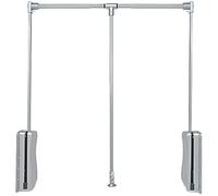 Gedotec Wardrobelift - Ascensore regolabile, 1 asta appendiabiti pieghevole, colore: argento cromato, larghezza regolabile, 930 - 1250 mm