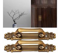 Gedourain Maniglie Color Ottone Anticato maniglie per mobili vintage per Uso Interno ed Esterno Squisita fattura 2 Pezzi Maniglia per Porte in Lega di Alluminio Türgriff-Sets