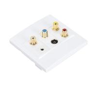 Gedourain Piastra da Parete Multimediale con Pannello a Parete AV Tipo F da 3,5 Mm TV9.5 3 AV per TV Set Top Box Radio Via Cavo Coassiale, Piastra Adattatore Facile da Usare per Sistemi di