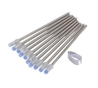 Gedourain Ricariche per Penne a Sfera D1 Precise, 10 Pezzi, Punte di Ricarica per Penne a Base D'acqua Ultra Fini in Metallo da 0,5 Mm, per Elettromagnetiche, Argento 66 Mm, Adatte per Tech 3 Tech