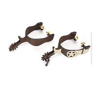 Gedourain Speroni da Cowboy a Basso Tenore di Carbonio per Equitazione in Acciaio, Aspetto Elegante, Scultura a Mano, Speroni per Stivali, Decorazione per Intrattenimento, Competizione