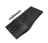 Gedourain Tastiera Ergonomica Divisa La Tastiera Cablata USB 2.0 Silenziosa Funziona in Modo Efficiente per gli Impiegati Materiale ABS