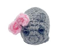 GEDOX Animale Di Peluche Di Criceto Triste | Giocattolo Di Peluche Di Criceto Triste | Portachiavi Di Criceto Con Papillon | Giocattoli,Ciondolo Animale Ripieno Uncinetto, cravatta a farfallino, No