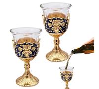 GEDOX Bicchiere da vino stile palazzo set calici da vino alti bicchieri da toast palace retrò bicchieri per ufficio matrimonio Natale cucina