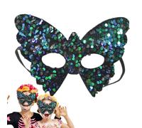 GEDOX Copertura per il viso con paillettes, copertura per il viso per feste in costume, copertura per il viso Bling Masquerade per le donne | costume da spettacolo scenico a forma di mezza farfalla