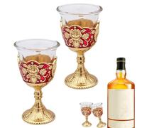GEDOX Set di calici vintage | Bicchieri da vino vintage | Bicchieri da toast Palace | Bicchieri stile retrò con gambo per ufficio, matrimonio, Natale, cucina
