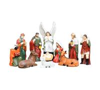 GEDOX Statua della Sacra Famiglia, Presepe in Resina | Set di Figure Presepe in Resina - 10X Presepe Scene da Tavolo Set Presepe Nascita Gesù Cristo, Scene da Tavolo Figure Set