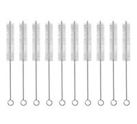 GEDRACKPMYN Spazzole sterili per tracheostomia - 10 Pezzi Spazzole per Tubi laringei - Scovolino per Tubi con Manico in Acciaio Inossidabile e setole in Nylon