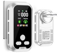 Gedsffati Rilevatore di Fumo, Gas e Monossido di Carbonio con Spina per Casa, Allarme di Fumo, Rivelatore di Gas Combustibile per Gas Naturale LPG Metano Propano Butano, Bianco, HD11-CGS