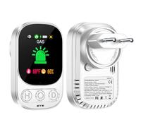 Gedsffati Rilevatore di Gas Combustibile con Spina per Casa, Allarme di Gas, Rilevatore di Fughe di Gas per Gas Naturale GPL Metano Propano Butano, con Batteria Ricaricabile, Bianco, HD05-B