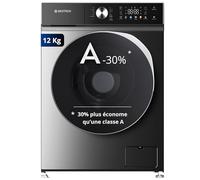 GEDTECH GLLPS121400DG - Lavatrice frontale da 12 kg, 1400 giri/min, 16 programmi, Eco - Intensivo - Veloce - Molto basso conso - Pannello di controllo LED a colori