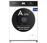 GEDTECH GLLPS121400WH - Lavatrice frontale da 12 kg, 1400 giri/min, 16 programmi, Eco - Intensivo - Veloce - Molto basso conso - Pannello di controllo LED a colori