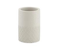 Gedy 11, 5X7,5 CM Grigie G-Afrodite Bagno, Misure e Peso 0,404 kg, Porta spazzolino in Cemento e bambù, Finiture Argento, Design R&S, 2 Anni di Garanzia