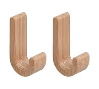 GEDY | 2 Appendiabiti da Parete Himalaya Bamboo Naturale, Appendi Accappatoio Fi