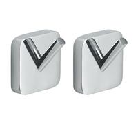 Gedy | 2 Appendiabiti da Parete Tonga in Acciaio Inox e Cromall, Appendi Accappatoio Fissabile con Viti Incluse o Biadesivo, Cromato, 4,9x3,1x4,7cm