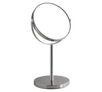 Gedy Anna, Specchio Ingranditore e Non, Fattore di Ingrandimento 5x Bifacciale, da Tavolo, Senza Luce, Realizzato in Metallo Finitura Cromato, Diametro Specchio 16,3 cm Girevole a 360°