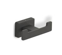 Appendiabiti per accappatoio doppio per bagno a muro Gedy Atena nero matto 4426-14