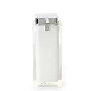 Gedy Bianco, Auckland Dosasapone, Misure e Peso: 16,2X7X11,3 CM & 0,415 kg, Dispenser Sapone Bagno in Resina Trasparente di Alta qualità, Design R&S, Fatto a Mano, 2 Anni di Garanzia, Unica