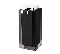 Gedy Nero, Auckland Dosasapone, Misure e Peso: 16,2X7X11,3 CM & 0,415 kg, Dispenser Sapone Bagno in Resina Trasparente di Alta qualità, Design R&S, Fatto a Mano, 2 Anni di Garanzia, Unica