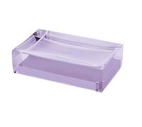 Gedy Auckland Porta saponetta, Misure e Peso: 3X11X7 CM & 0,15 kg, Porta Sapone Solido in Resina Trasparente di Alta qualità, Finitura Lilla, Design R&S, Fatto a Mano, 2 Anni di Garanzia