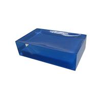Gedy Auckland Porta saponetta, Misure e Peso: 3X11X7 CM & 0,15 kg, Porta Sapone Solido in Resina Trasparente di Alta qualità, Finitura Blu, Design R&S, Fatto a Mano, 2 Anni di Garanzia