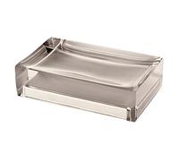 Gedy Tortora, Auckland saponetta, Misure e Peso: 3X11X7 CM & 0,15 kg, Porta Sapone Solido in Resina Trasparente di Alta qualità, Finitura, Design R&S, Fatto a Mano, 2 Anni di Garanzia, Unica