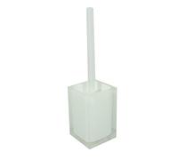 Gedy Auckland Scopino WC Bianco, Misure e Peso: 37,5X9,8X9,8 CM & 0,855 kg, Realizzato in Resina Trasparente di Alta qualità, Scopino per WC Design di R&S, Fatto a Mano, 2 Anni di Garanzia