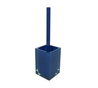 Gedy Blu, Auckland, Misure e Peso: 37,5X9,8X9,8 CM & 0,855 kg, Realizzato in Resina Trasparente di Alta qualità, Scopino per WC Design di R&S, Fatto a Mano, 2 Anni di Garanzia, Unica