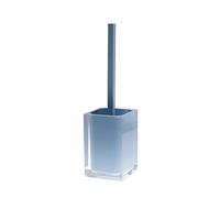 Gedy Auckland Scopino WC Celeste, Misure e Peso: 37,5X9,8X9,8 CM & 0,855 kg, Realizzato in Resina Trasparente di Alta qualità, Scopino per WC Design di R&S, Fatto a Mano, 2 Anni di Garanzia