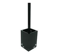 Gedy Nero, Auckland, Misure e Peso: 37,5X9,8X9,8 CM & 0,855 kg, Realizzato in Resina Trasparente di Alta qualità, Scopino per WC Design di R&S, Fatto a Mano, 2 Anni di Garanzia, Unica
