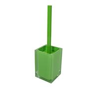 Gedy Auckland Scopino WC Verde Acido, Misure e Peso: 37,5X9,8X9,8 CM & 0,855 kg, Realizzato in Resina Trasparente di Alta qualità, Scopino per WC Design di R&S, Fatto a Mano, 2 Anni di Garanzia