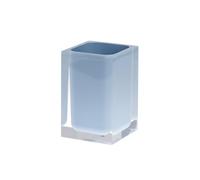 Gedy Bicchiere portaspazzolini da appoggio in Resina Colore Celeste, Serie Rainbow