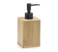 Gedy Bonnie - Dosatore per sapone da bagno, in bambù naturale, pompa nera | 7,4 x 7,4 x 16,8 cm (L x P x A) | Bambù naturale | Pompa dispenser nera opaca | Da tavolo