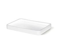 GEDY Brenda Vassoio Portaoggetti da Bagno Rettangolare, Materiale in Resina Leggere e Super Resistente, Colore Bianco Opaco, Dimensione H 2,5 x L 21,5 x P 15,2 cm, Peso 475gr, 2 Anni di Garanzia