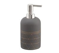 Gedy Calipso Dosatore sapone Realizzato in Cemento Colore Grigio | Dosasapone d'Appoggio in Cemento Grigio con Erogatore in Plastica Finitura Nichel Lucido, Capacità Contenitore 120 ml