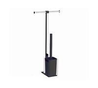 Gedy Colonna piantana portarotolo e scopino WC Rainbow Cromo/Nero