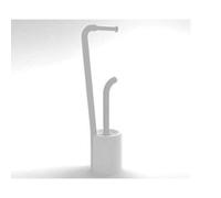 Gedy 703202 SUPPORTO Colonnina porta rotolo CARTA IGIENICA e scopino WC Bianco