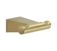 Gedy | Doppio Appendiabiti da Parete Bagno Tonale in Acciaio Inox e Cromall, Appendi Asciugamani Fissabile con Viti Incluse, Oro Matt, 2,4x7,6x5,8cm