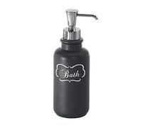 Gedy Dosatore di sapone da tavolo in ceramica pompa in plastica, nero, 250 ml