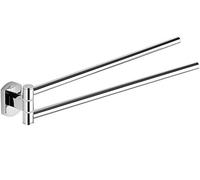 Gedy Edera Plus Porta Asciugamani 2 Bracci, Ottone, Argento, 36 x 4.6 x 5.4 cm