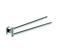 Gedy Edera Plus Porta Asciugamani 2 Bracci, Ottone, Argento, 36 x 4.6 x 5.4 cm