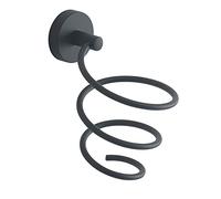 Gedy Eros Supporto Asciugacapelli, Acciaio Inossidabile, Nero Opaco, 9,5 x 12 x 5 x 17