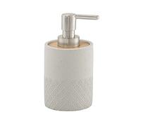 Gedy 17,2X7,6X7,6 CM Grigie G-Afrodite Dosasapone, Misure e Peso 0,63 kg, Dispenser Sapone Bagno Realizzato in Cemento e bambù, Finiture Argento, Design R&S, 2 Anni di Garanzia