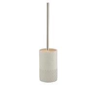 Gedy 47X9,3X9,3 CM Grigie G-Afrodite, Misure e Peso 0,836 kg, Scopettino WC Realizzato in Cemento e bambù, Finiture Argento, Scopino Bagno Design di R&S, 2 Anni di Garanzia