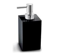 Gedy Nero, G-Bangkok Dosasapone, Misure e Peso: 17,2X7,3X8,4 CM & 0,54 kg, capacità 250 ml, Dispenser Sapone Bagno in Resina e Sabbia, Design R&S, 2 Anni di Garanzia, Unica